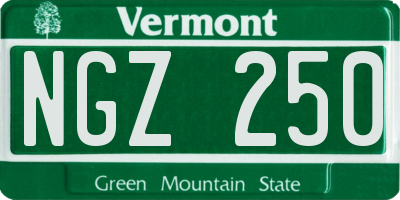 VT license plate NGZ250