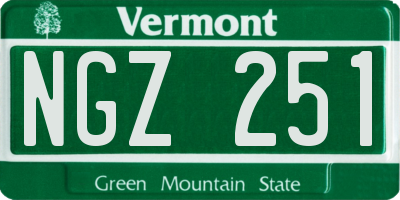 VT license plate NGZ251