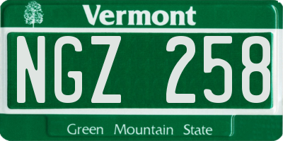 VT license plate NGZ258