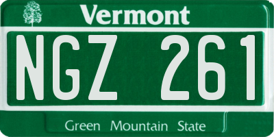 VT license plate NGZ261