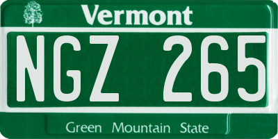 VT license plate NGZ265