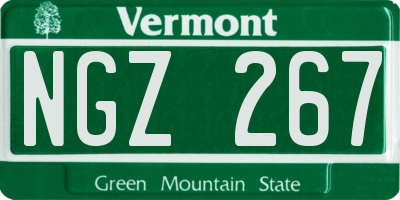 VT license plate NGZ267