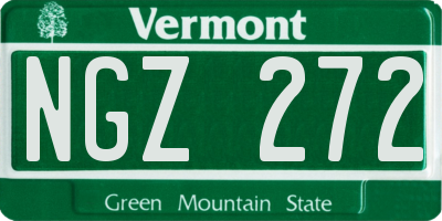 VT license plate NGZ272