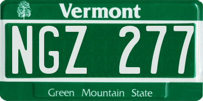 VT license plate NGZ277