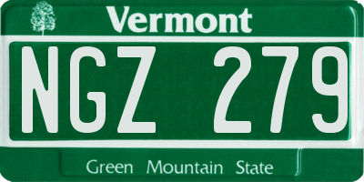 VT license plate NGZ279