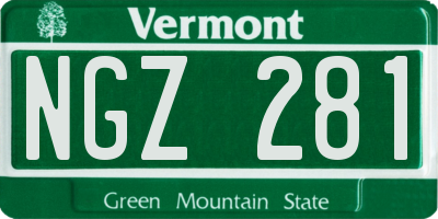 VT license plate NGZ281