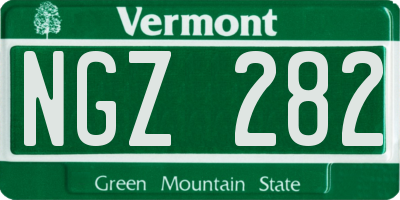 VT license plate NGZ282