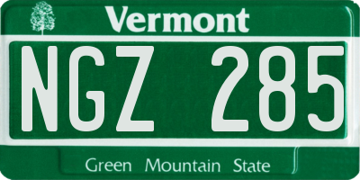 VT license plate NGZ285