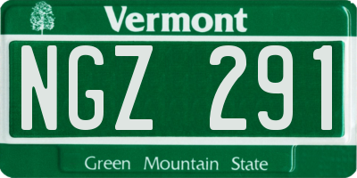 VT license plate NGZ291