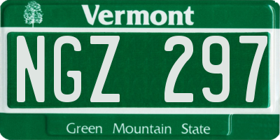 VT license plate NGZ297