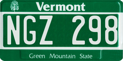 VT license plate NGZ298