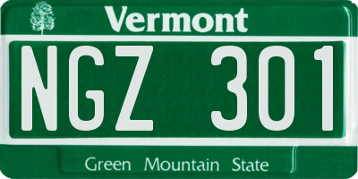 VT license plate NGZ301