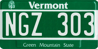 VT license plate NGZ303