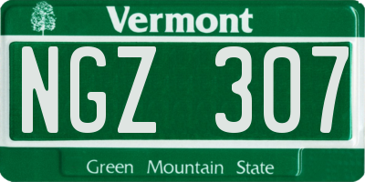 VT license plate NGZ307