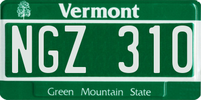 VT license plate NGZ310