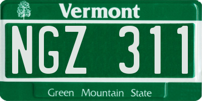 VT license plate NGZ311