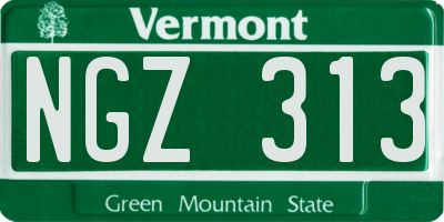 VT license plate NGZ313