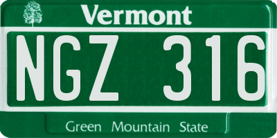 VT license plate NGZ316