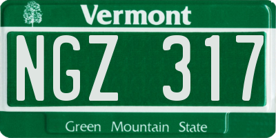 VT license plate NGZ317