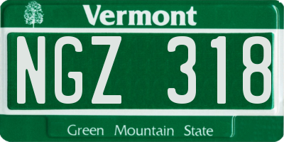 VT license plate NGZ318
