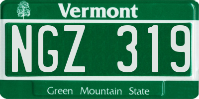 VT license plate NGZ319