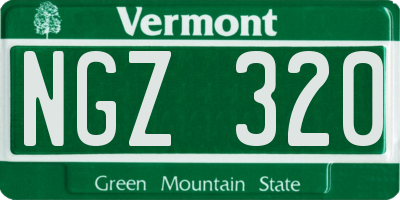 VT license plate NGZ320