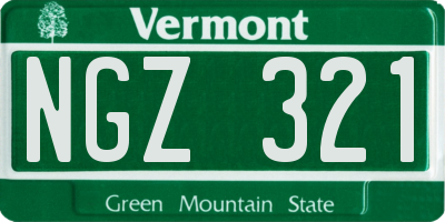 VT license plate NGZ321