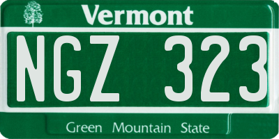 VT license plate NGZ323