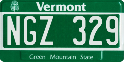 VT license plate NGZ329