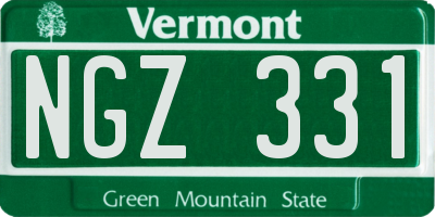 VT license plate NGZ331
