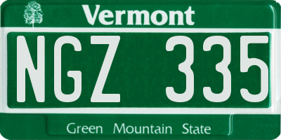 VT license plate NGZ335
