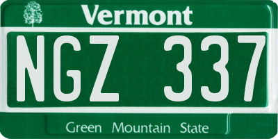 VT license plate NGZ337