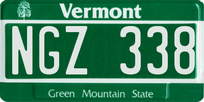 VT license plate NGZ338