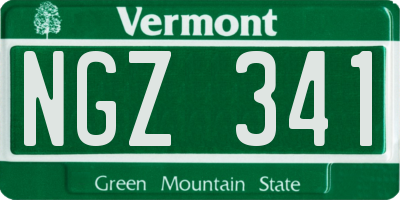 VT license plate NGZ341