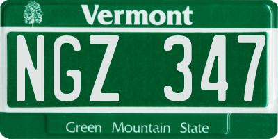 VT license plate NGZ347