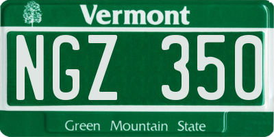 VT license plate NGZ350