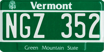 VT license plate NGZ352