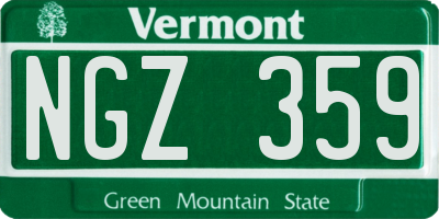 VT license plate NGZ359