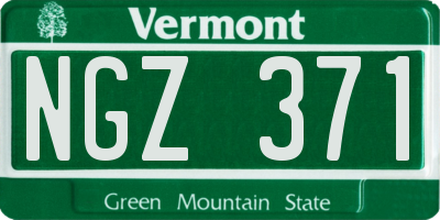 VT license plate NGZ371