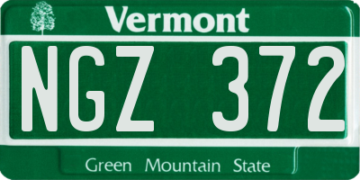 VT license plate NGZ372