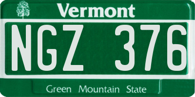 VT license plate NGZ376