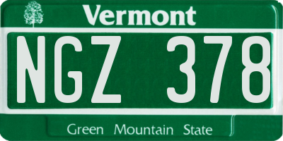 VT license plate NGZ378