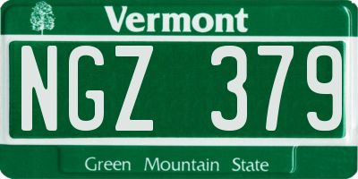 VT license plate NGZ379