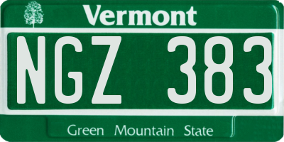 VT license plate NGZ383