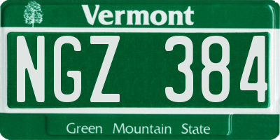 VT license plate NGZ384