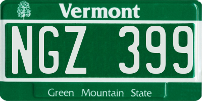 VT license plate NGZ399