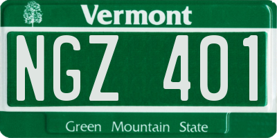 VT license plate NGZ401