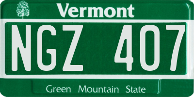 VT license plate NGZ407