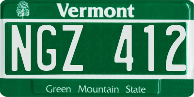VT license plate NGZ412