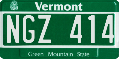 VT license plate NGZ414